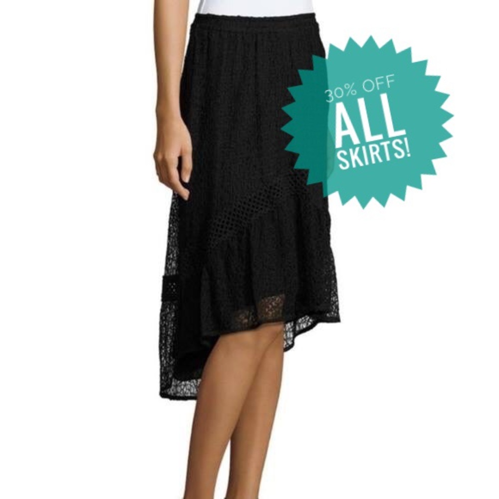 NWT Ramy Brook Black Lace Rosabella Skirt Size XS